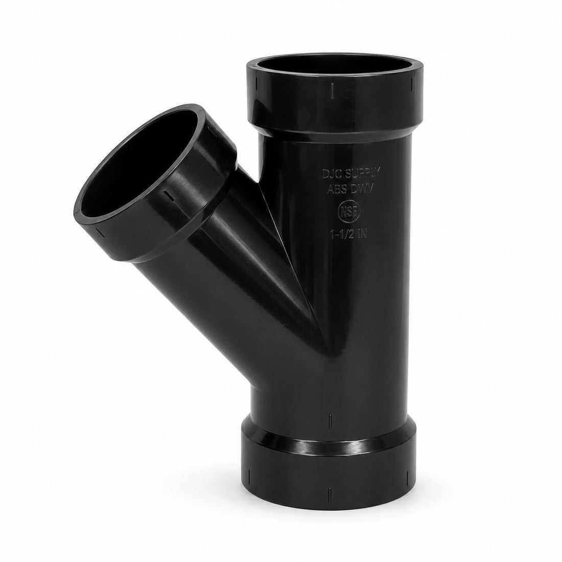 DJC Supply ABS DWV Wyes, Reducing Wyes, and Double Wyes, Black Drain Waste Vent Pipe Fittings