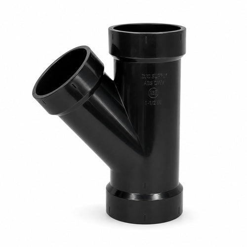DJC Supply ABS DWV Wyes, Reducing Wyes, and Double Wyes, Black Drain Waste Vent Pipe Fittings