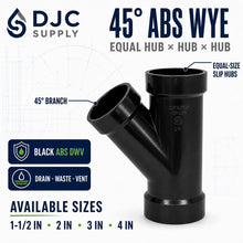 DJC Supply ABS DWV Wyes, Reducing Wyes, and Double Wyes, Black Drain Waste Vent Pipe Fittings
