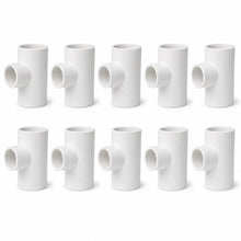 DJC Supply Schedule 40 PVC Straight Tees, White - 1 IN, 10