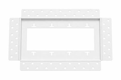 DJC Supply Trimless recessed Plaster-in Receptacle Frame Mount, Rolled Steel Satin White Powder Coat Finish, Ultra Modern Seamless Look. Upgrade Your Space!