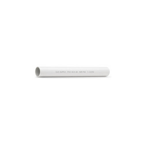 DJC Supply Schedule 40 PVC Pipe Sections, Slip Ends, White