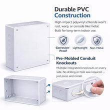 DJC Supply Co. Weather & Dust Proof PVC Plastic Junction Conduit Box 3/4" & 1" Holes