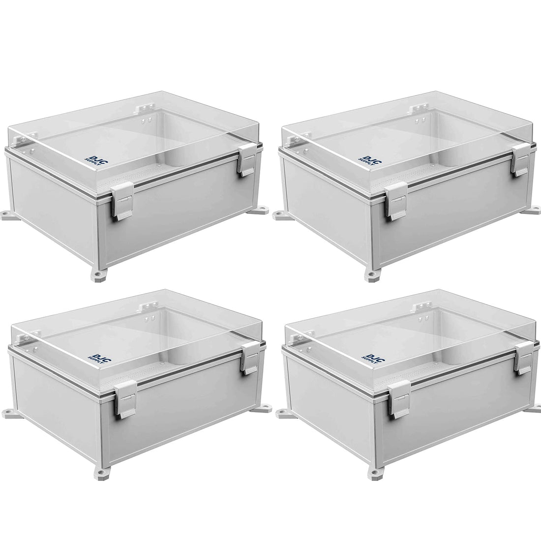 DJC Supply Co. ABS Waterproof IP67 Hinged Electronics Box with Mounting Plate, Bracket