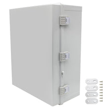 DJC Supply IP67 Waterproof Electrical Junction Box – 11.8" x 15.7" x 6.7" ABS Outdoor Weatherproof Enclosure, Hinged Cover, Mounting Plate & Wall Brackets Included, Indoor/Outdoor Use (4 Pack)