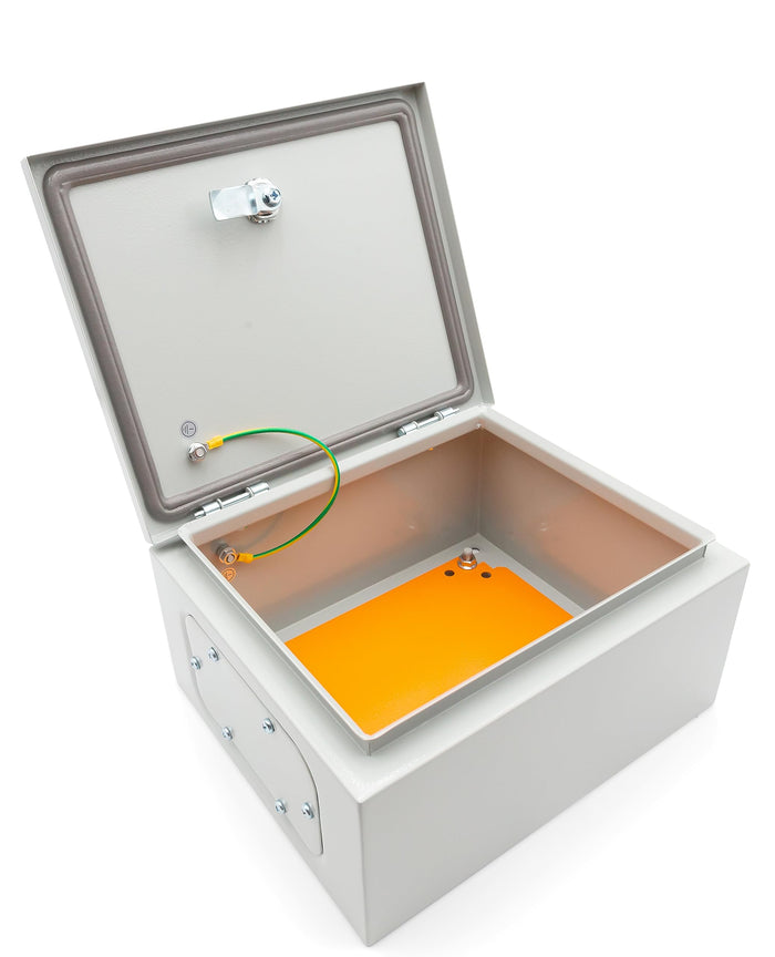 DJC Supply Co. Steel 16 Gauge/1.25MM Thick Power Coated 6"x6"x4" Distribution Box with Mounting Plate, and 3MM Bar Lock