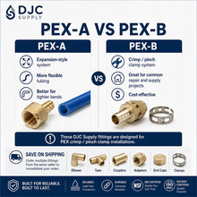 DJC Supply Brass PEX-B FIP Female thread Fitting, Crimp-Style Plumbing Connector for PEX Tubing, Durable Brass Construction
