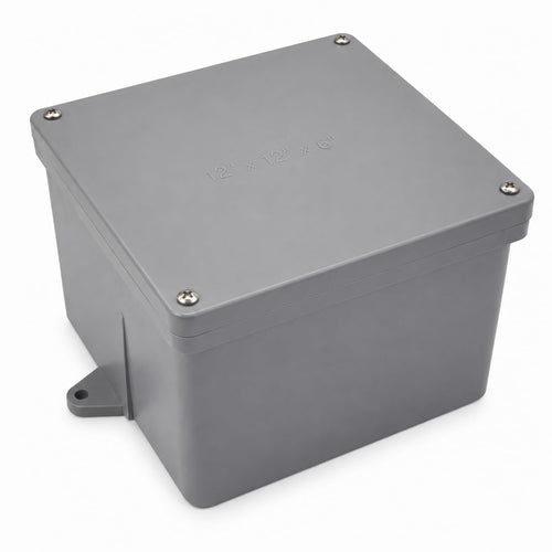 DJC Supply Non-Metallic Underground Terminal Junction Box – Gray, Watertight Seal – PJB Plastic/Fiberglass Blend