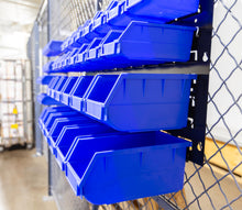 DJC Supply Heavy Duty Storage Bin Set & Steel Panel for Hanging Bin, Bench Mountable Steel Rolled Panel, 15 Bins included, Great for organzing Tools, Parts, and More.