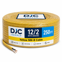 DJC Supply 12/2 NM-B Romex Cable with Ground, Yellow Jacket Indoor Residential Electrical Wire, 600V, Residential Branch Circuit Wire for Outlets, Switches & Lighting