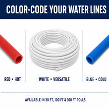 DJC Supply PEX-B Pipe, Flexible Polyethylene Tubing, NSF Certified, for Potable Water Plumbing, Compatible with Crimp & Clamp Brass Fittings
