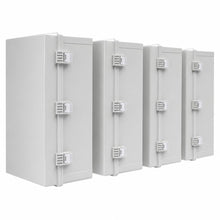 DJC Supply IP67 Waterproof Electrical Junction Box – 11.8" x 15.7" x 6.7" ABS Outdoor Weatherproof Enclosure, Hinged Cover, Mounting Plate & Wall Brackets Included, Indoor/Outdoor Use (4 Pack)