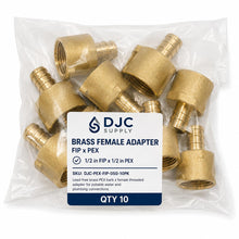 DJC Supply Brass PEX-B FIP Female thread Fitting, Crimp-Style Plumbing Connector for PEX Tubing, Durable Brass Construction