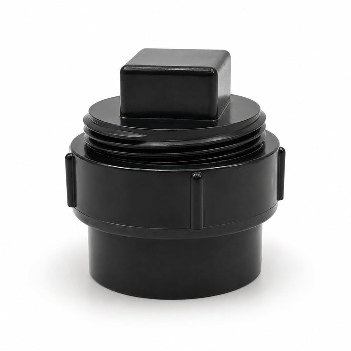 DJC Supply ABS DWV Cleanout Adapters with Plugs, Black Drain Waste Vent Fittings