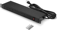 Ares Vision 125V 15A, 8 Socket NEMA 5-15R Standard 15A sockets, Single Thermal Breaker with LED Light, NEMA 5-15P Plug with 16AWG, 10 Foot (3M) Power Cable (8 Socket)