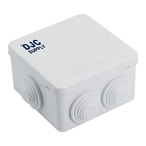 DJC Supply Co. 4" x 4" x 2.75" PVC Waterproof Plastic Junction Conduit Box with Pre Molded 3/4" & 1" Conduit Holes