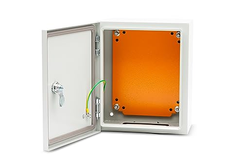 DJC Supply Co. Steel 16 Gauge/1.25MM Thick Power Coated 6"x6"x4" Distribution Box with Mounting Plate, and 3MM Bar Lock