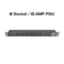 Ares Vision 125V 15A, 8 Socket NEMA 5-15R Standard 15A sockets, Single Thermal Breaker with LED Light, NEMA 5-15P Plug with 16AWG, 3m Power Cable