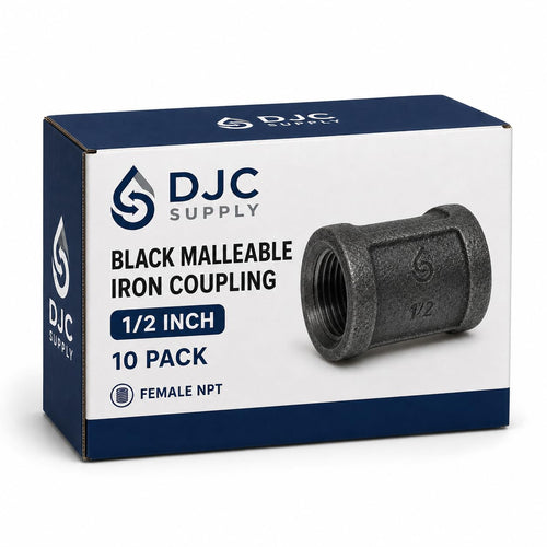 DJC Supply Black Iron Steel Coupler, NPT Threaded Pipe Fitting, UL Listed for Residential & Commercial Gas Applications –