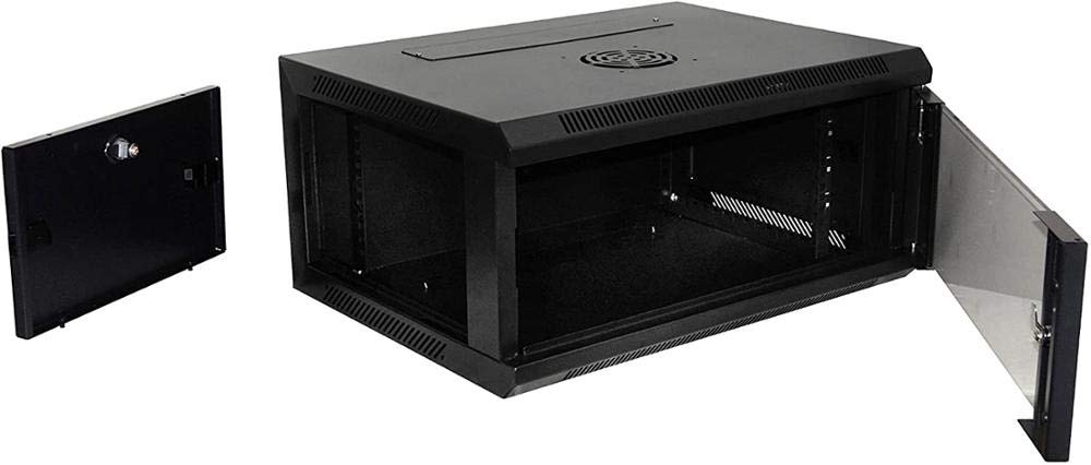 Ares Vision 6U Steel Wall Mount Cabinet,19" Wide Server Equipment Rack, Built in Shelf & Cooling Fan