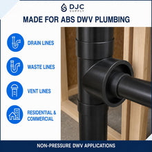 DJC Supply ABS DWV Reducer Bushings, Spigot x Hub Black Drain Waste Vent Pipe Fittings