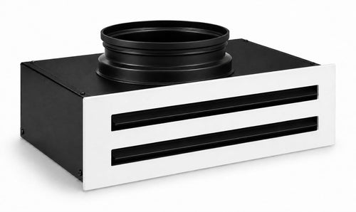 DJC Supply 36” Linear Slot Vent Cover with Plenum Box – Modern Flush HVAC Vent Register, High Airflow Ceiling/Wall Diffuser, Powder Coated Steel, Dual Slot Design