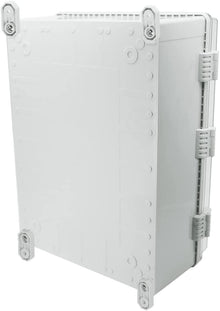 DJC Supply IP67 Waterproof Electrical Junction Box – 15.75" x 19.68" x 7.87" ABS Outdoor Weatherproof Enclosure, Hinged Clear Cover, Mounting Plate & Wall Brackets Included, Indoor/Outdoor Use
