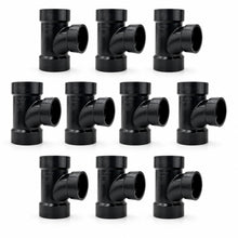 DJC Supply ABS DWV Sanitary Tees and Reducing Sanitary Tees, All Hub Black Drain Waste Vent Pipe Fittings