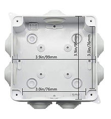 DJC Supply Co. 4" x 4" x 2.75" PVC Waterproof Plastic Junction Conduit Box with Pre Molded 3/4" & 1" Conduit Holes
