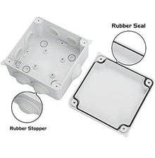 DJC Supply Co. 4" x 4" x 2.75" PVC Waterproof Plastic Junction Conduit Box with Pre Molded 3/4" & 1" Conduit Holes