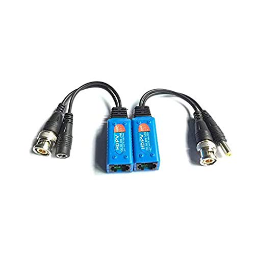 ARES VISION Passive Video Balun BNC to RJ45 Adapter with DC Power, Transmit Over Cat5/Cat6/Cat7 Cable to BNC Connection, Up to 8MP (4K) Resolution Supported 8 Pairs