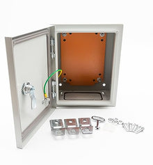 DJC Supply Co. Steel 16 Gauge/1.25MM Thick Power Coated 6"x6"x4" Distribution Box with Mounting Plate, and 3MM Bar Lock
