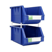 DJC Supply BLUE Heavy duty thermoplastic storage bin organizer, Stackable, Hangable, Side-connect (2 PACK) XTRA SMALL 3.5" X 5.2" X 2.1"