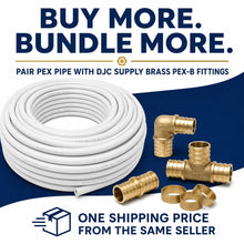 DJC Supply PEX-B Pipe, Flexible Polyethylene Tubing, NSF Certified, for Potable Water Plumbing, Compatible with Crimp & Clamp Brass Fittings