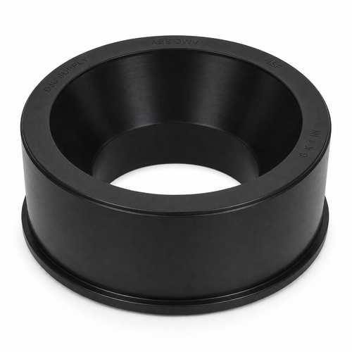 DJC Supply ABS DWV Reducer Bushings, Spigot x Hub Black Drain Waste Vent Pipe Fittings