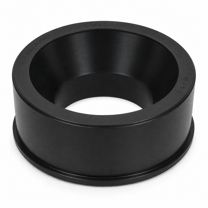 DJC Supply ABS DWV Reducer Bushings, Spigot x Hub Black Drain Waste Vent Pipe Fittings