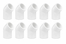 DJC Supply PVC Schedule 40 Elbows, 90 and 45 Degree, White