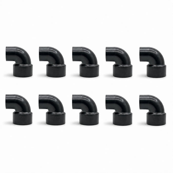 DJC Supply ABS DWV Elbows, 45 Degree, Long Sweep 1/4 Bend 90 Degree, and 90 Degree Vent Turns, Black Fittings