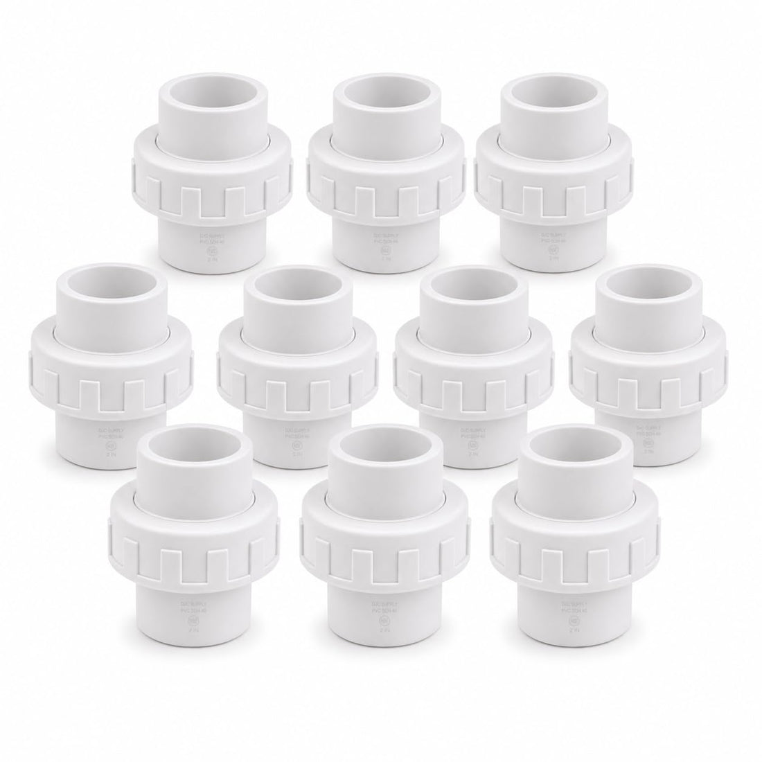 DJC Supply PVC Schedule 40 Unions, Slip x Slip, White