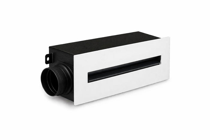 DJC Supply 36” Linear Slot Vent Cover with Plenum Box – Modern Flush HVAC Vent Register, High Airflow Ceiling/Wall Diffuser, Powder Coated Steel, Dual Slot Design