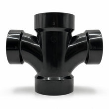 DJC Supply ABS DWV Sanitary Tees and Reducing Sanitary Tees, All Hub Black Drain Waste Vent Pipe Fittings