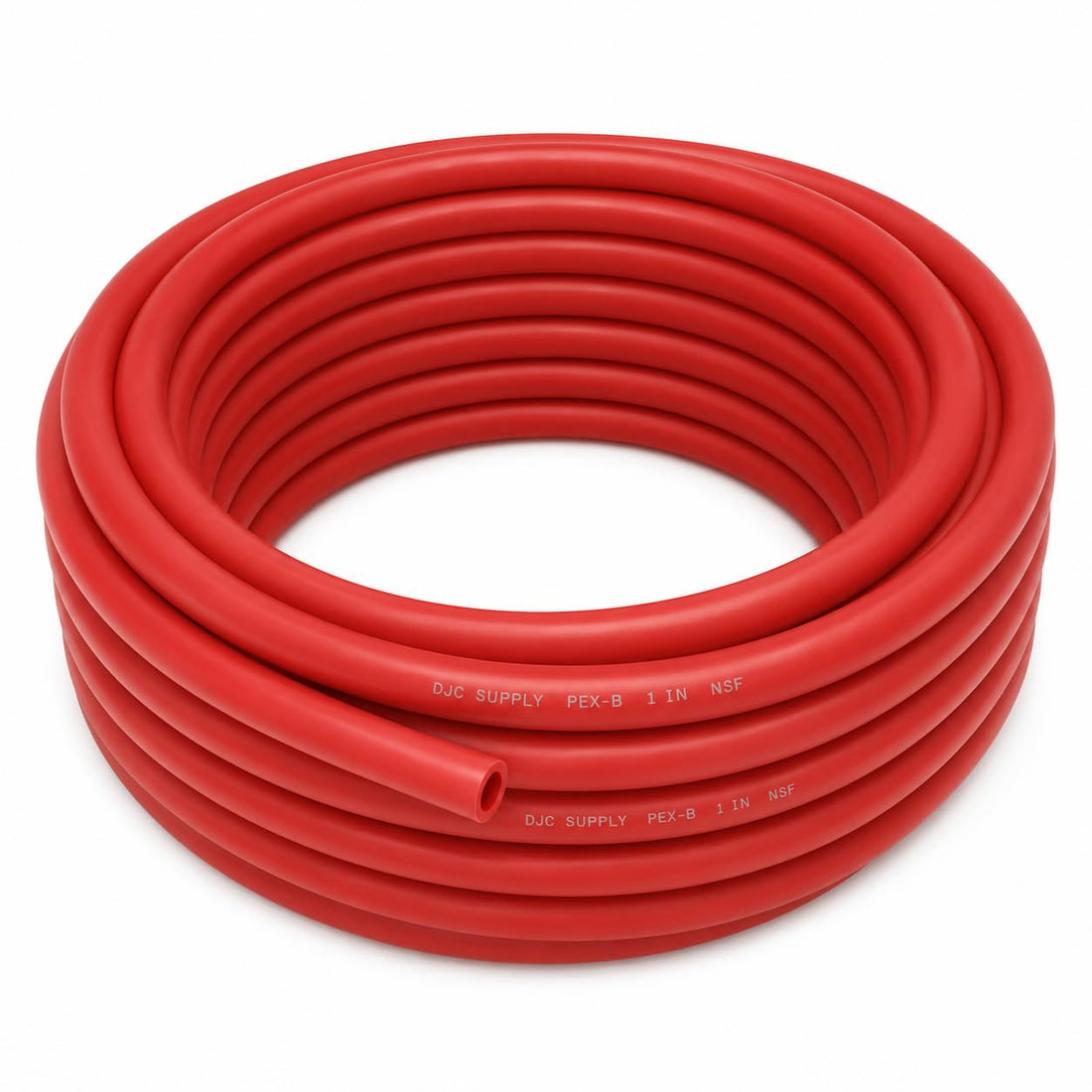 DJC Supply PEX-B Pipe, Flexible Polyethylene Tubing, NSF Certified, for Potable Water Plumbing, Compatible with Crimp & Clamp Brass Fittings