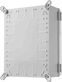 DJC Supply IP67 Waterproof Electrical Junction Box – 11.8" x 15.7" x 6.7" ABS Outdoor Weatherproof Enclosure, Hinged Cover, Mounting Plate & Wall Brackets Included, Indoor/Outdoor Use (4 Pack)
