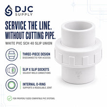 DJC Supply PVC Schedule 40 Unions, Slip x Slip, White