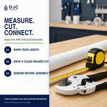 DJC Supply Schedule 40 PVC Pipe Sections, Slip Ends, White