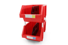 Organizador de contenedores de almacenamiento de termoplástico resistente DJC Supply RED grande de 8,4" x 11" x 6,9", apilable, para colgar, conexión lateral, se usa en aulas, garajes, almacenes, fábricas y más (paquete de 2)