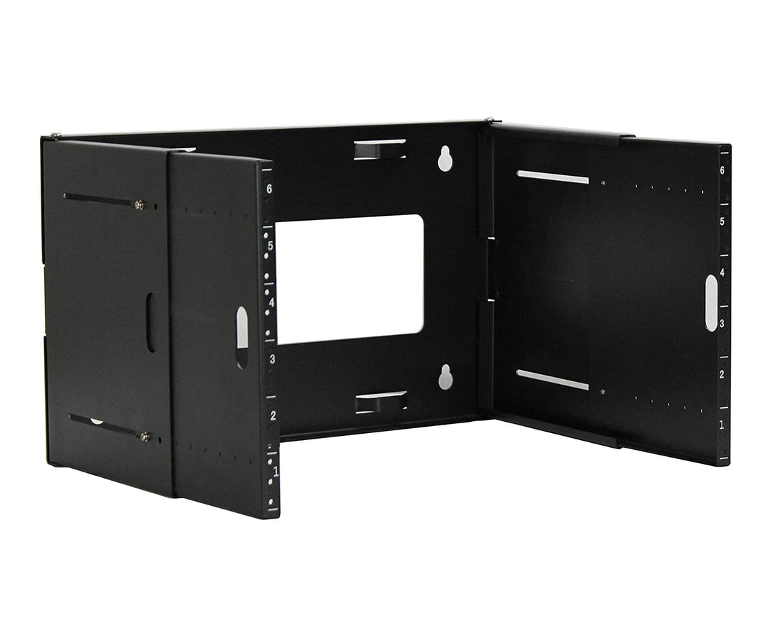 Soporte de pared extensible de acero resistente de 19 pulgadas de ancho para equipos de red Ares Vision 6U