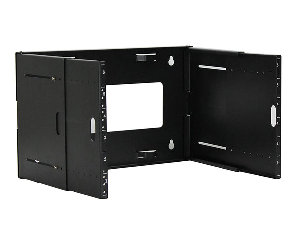 Soporte de pared extensible de acero resistente de 19 pulgadas de ancho para equipos de red Ares Vision 6U