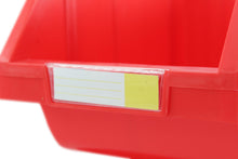 Organizador de contenedores de almacenamiento de termoplástico resistente DJC Supply RED grande de 8,4" x 11" x 6,9", apilable, para colgar, conexión lateral, se usa en aulas, garajes, almacenes, fábricas y más (paquete de 2)