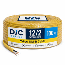 DJC Supply 12/2 NM-B Romex Cable with Ground, Yellow Jacket Indoor Residential Electrical Wire, 600V, Residential Branch Circuit Wire for Outlets, Switches & Lighting